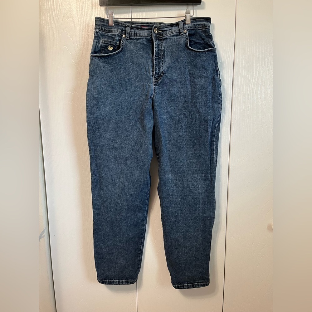 Vintage GLORIA VANDERBILT JEANS Women Size 16 S Straight Leg Washed Blue Denim